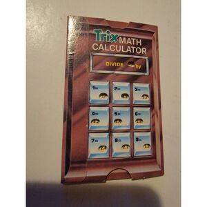 old 1970s scarce mini TRIX CEREAL box CALCULATOR manual divide premium prize toy